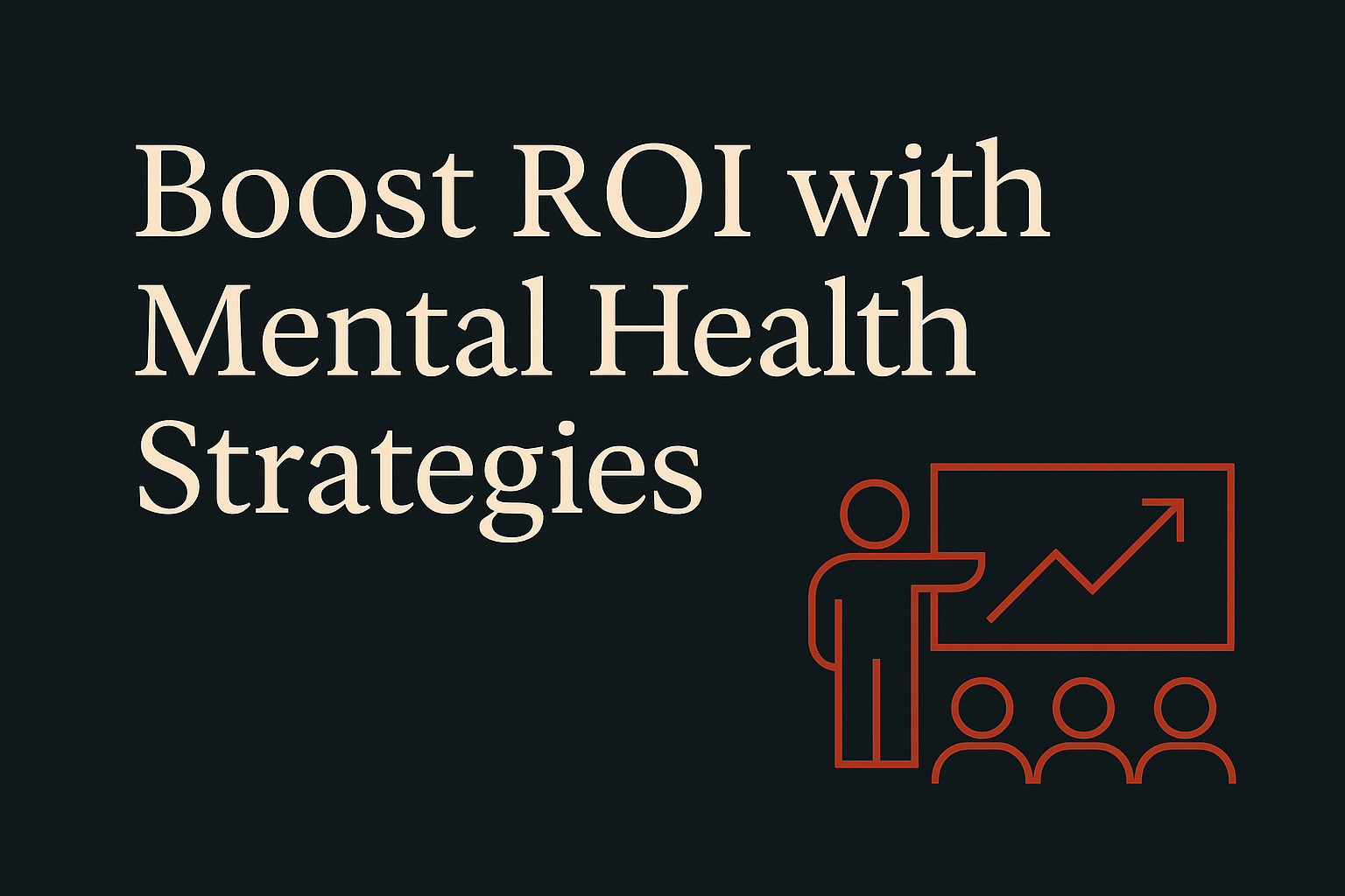 Dark background featuring cream text, orange conference symbol, and trend arrow.