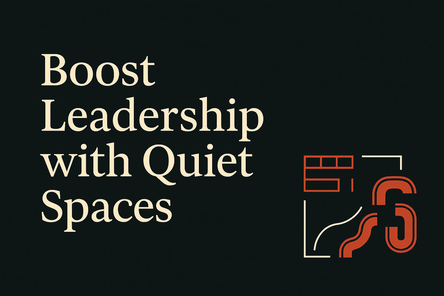 Dark background with cream text and orange geometric productivity icons