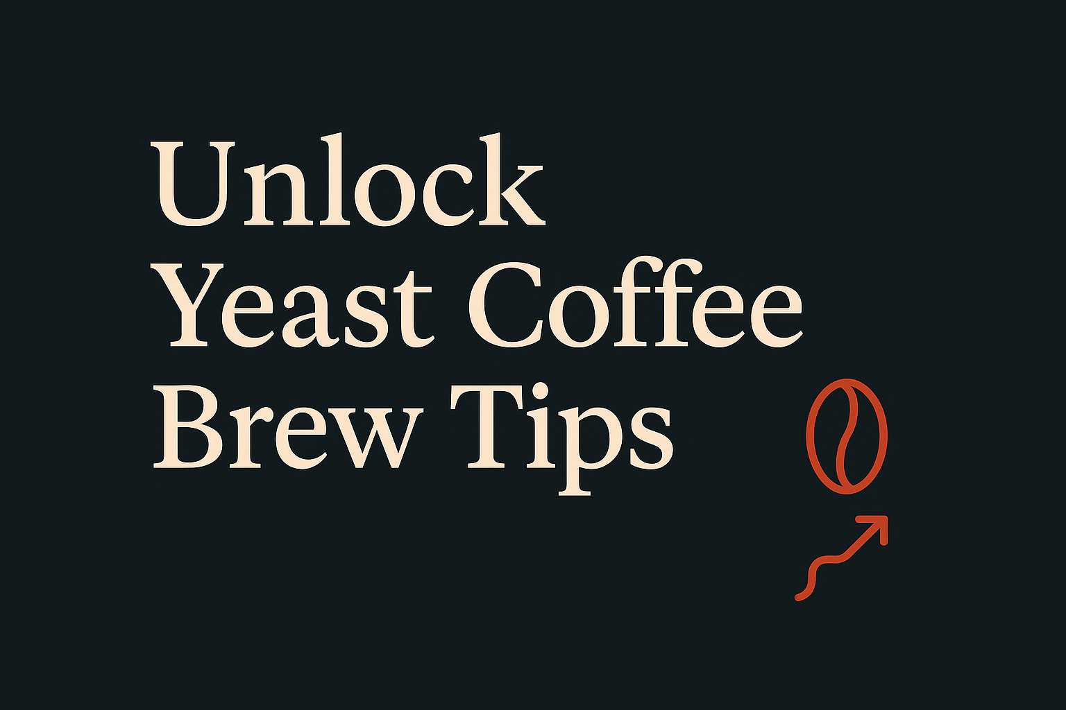 Dark background with cream text, orange coffee bean and fermentation icon