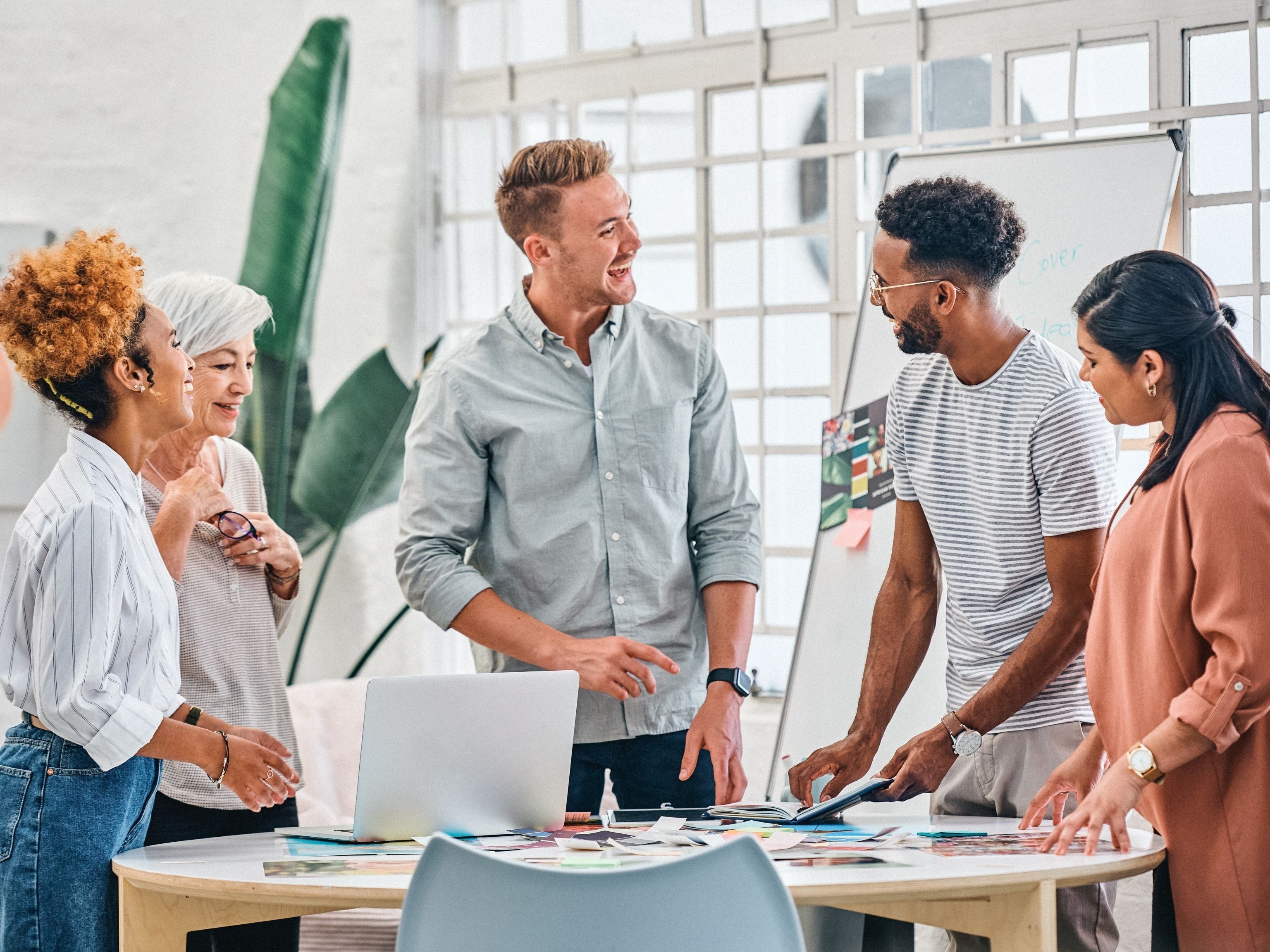 Workplace employees in meeting