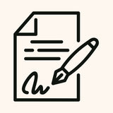 Quote sign off icon