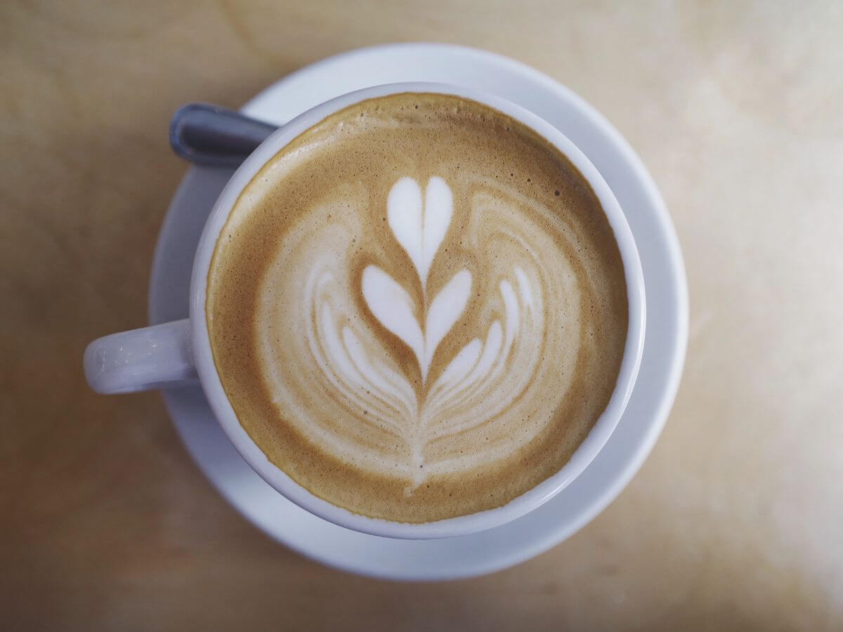 Regular flat white coffee