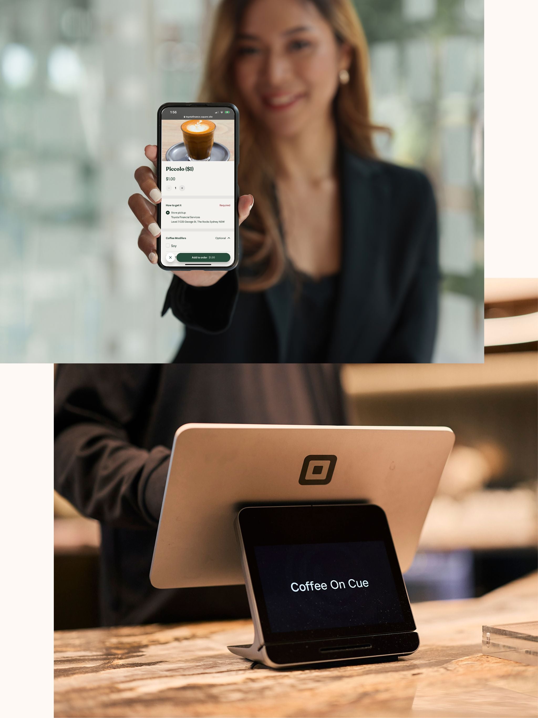 Workplace coffee square pos and mobile app