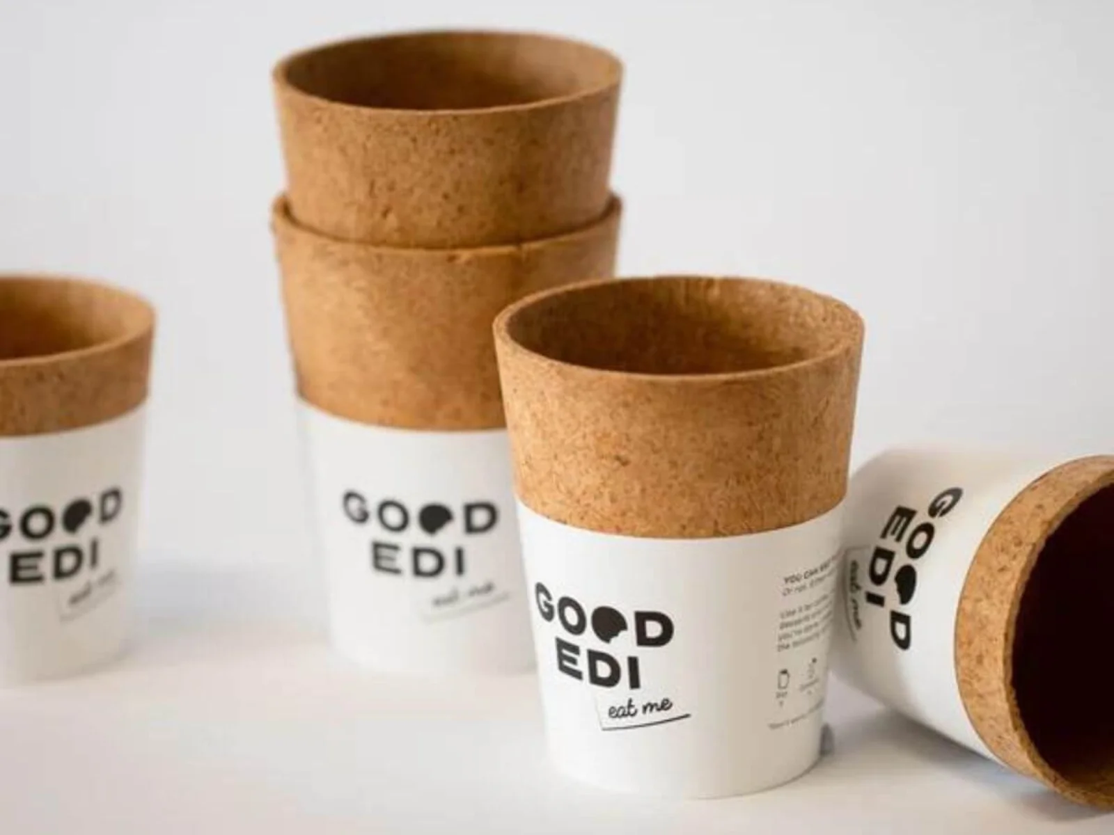 Good Edi edible coffee cups, a compostable alternative to takeaway cups