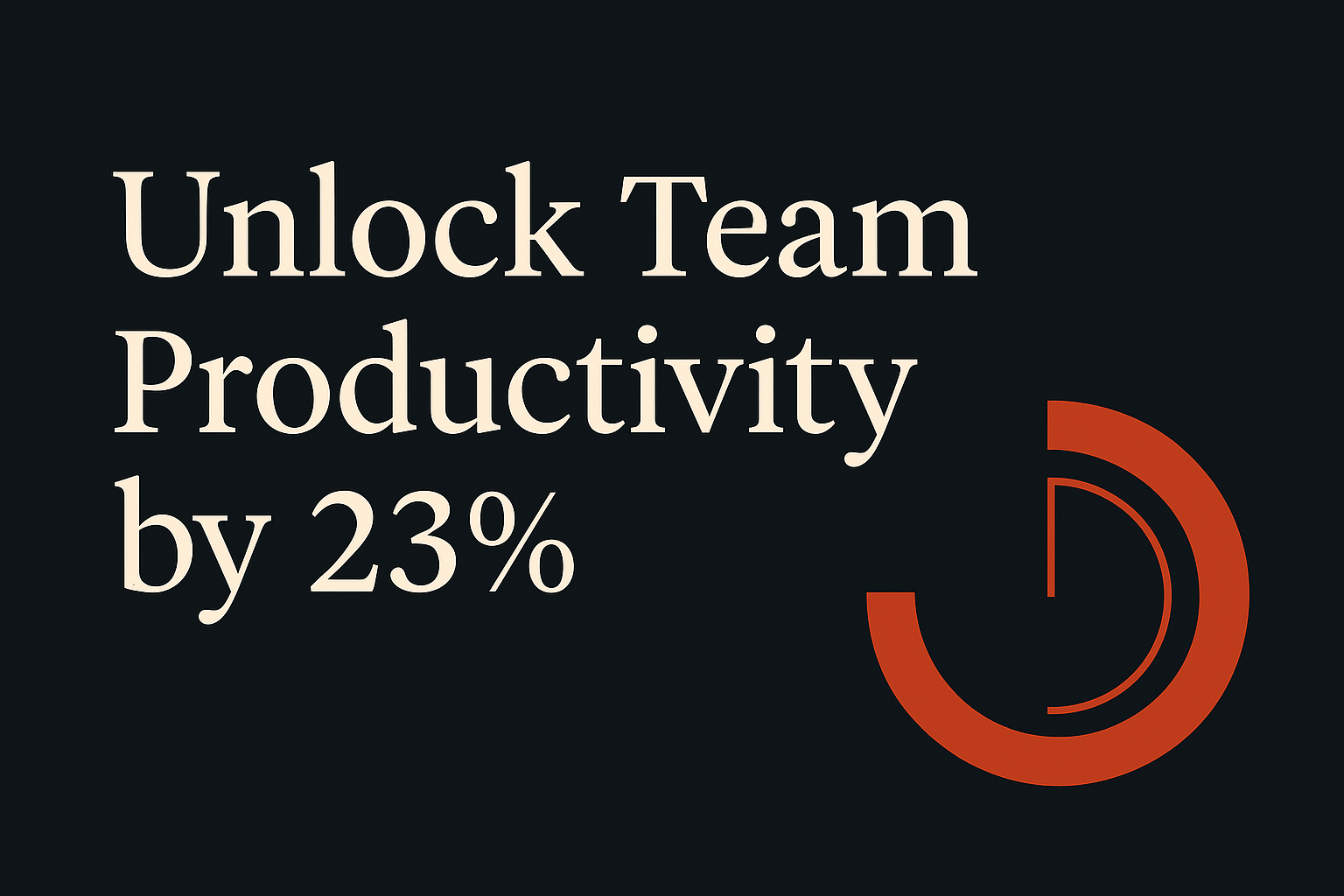 Dark background with cream text and orange progress indicators, emphasizing productivity boost.