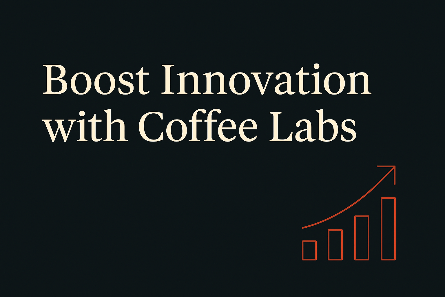 Cream text with geometric progress indicators on dark background, symbolising innovation boost