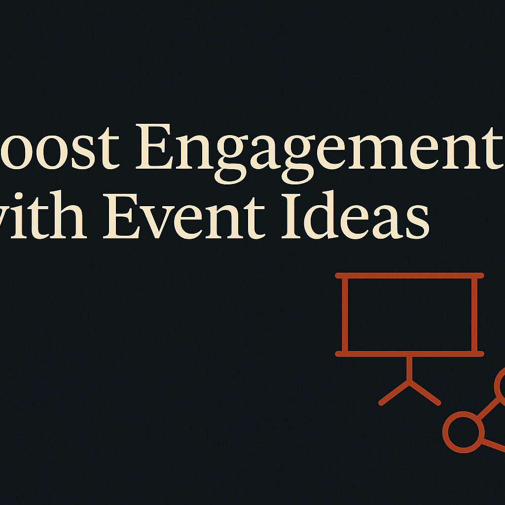 Dark design with cream text and orange presentation, networking icons