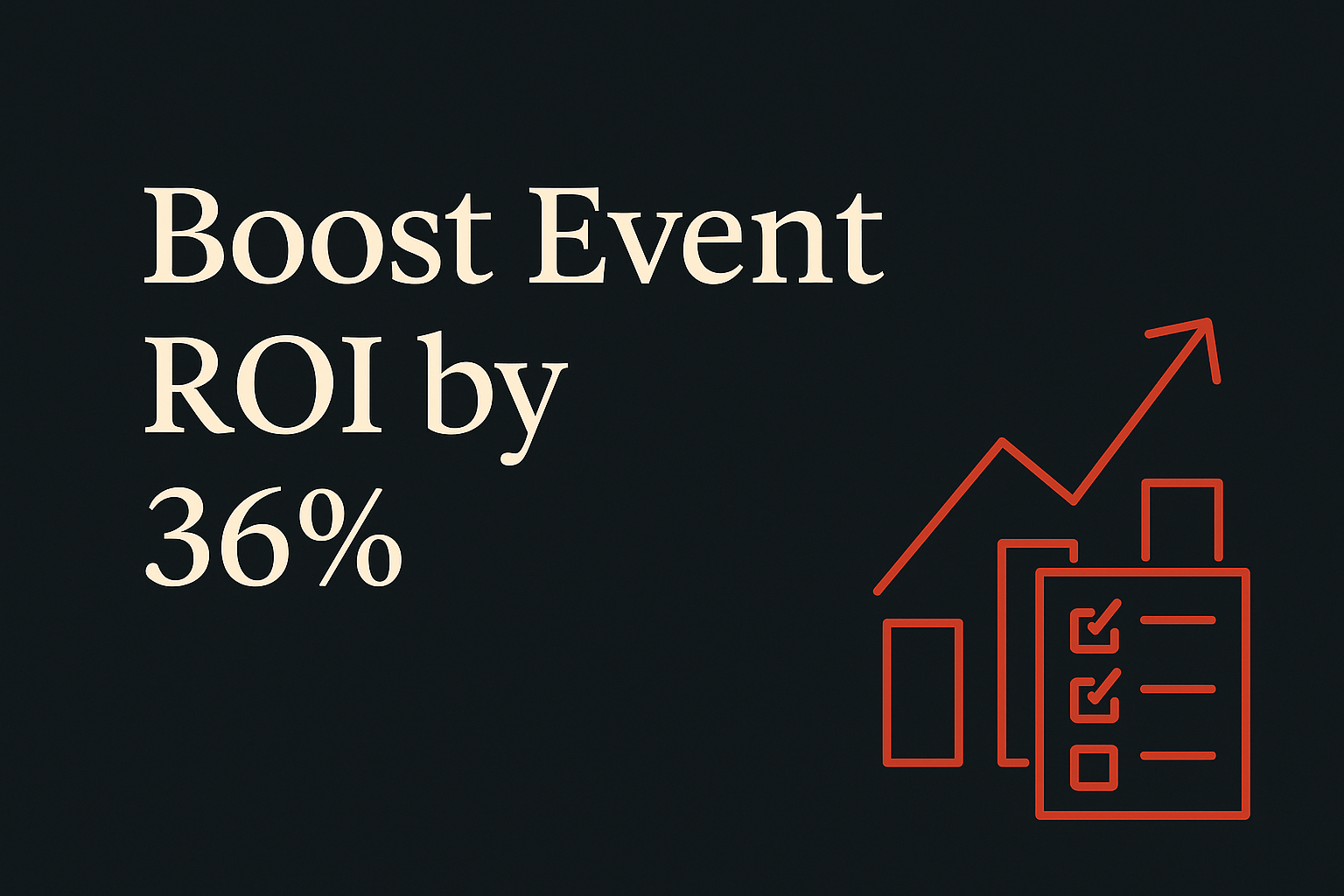 Dark background with cream text, orange trend arrow, and checklist graphics