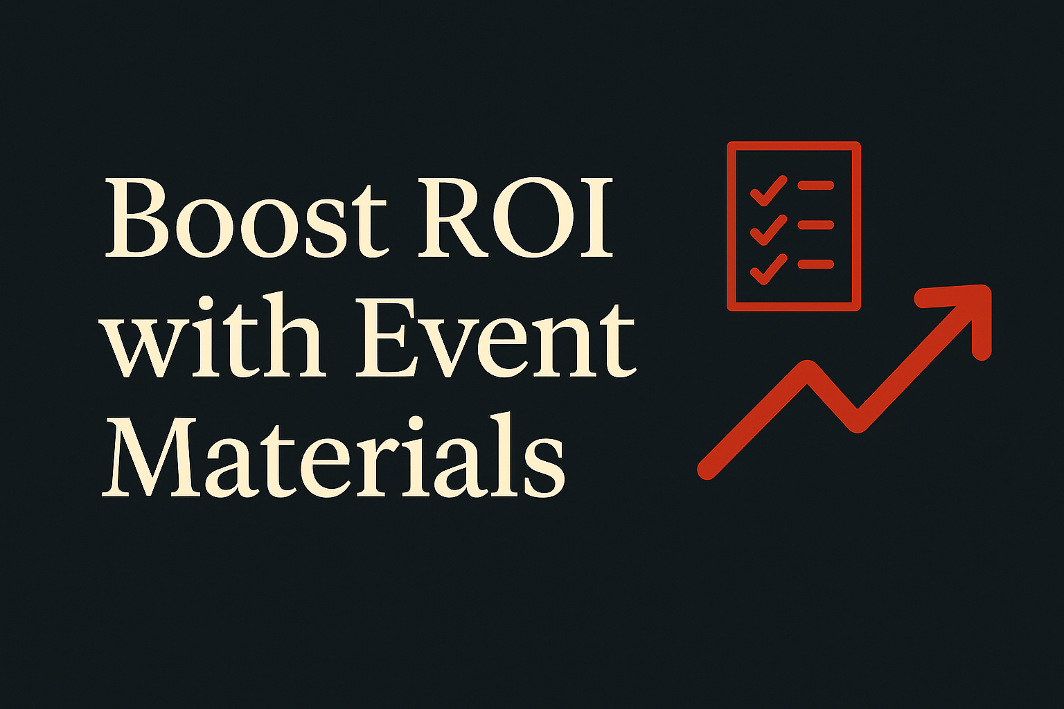 Dark layout with cream text, orange checklist icon, and trend arrow