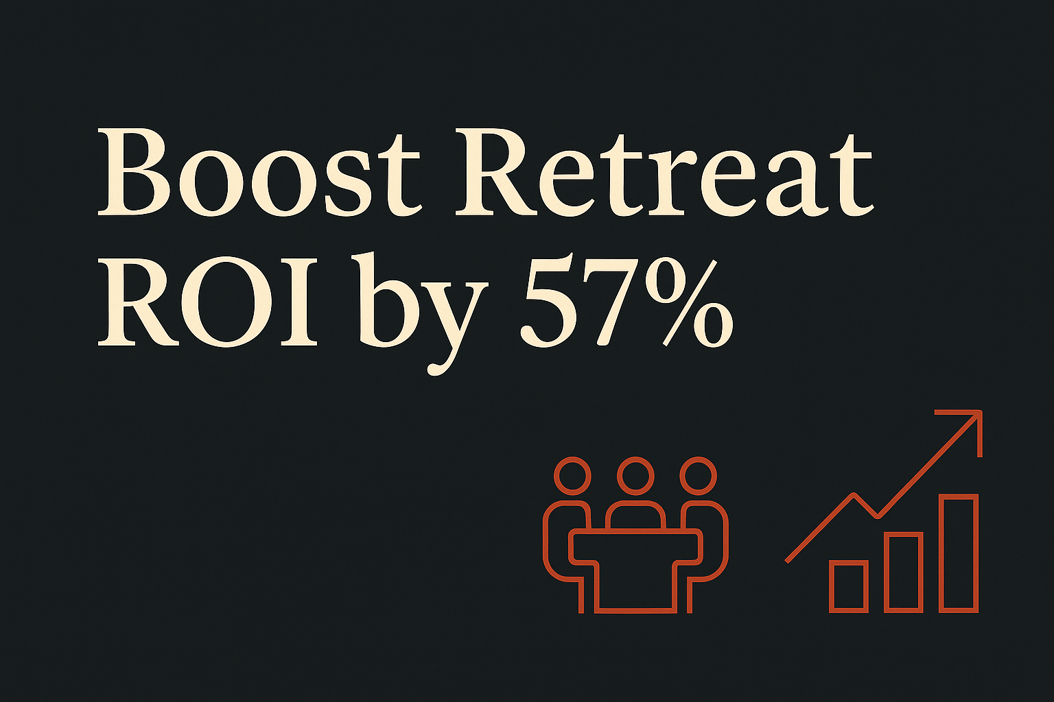 Dark background with cream text, orange business icon, and trend arrow.