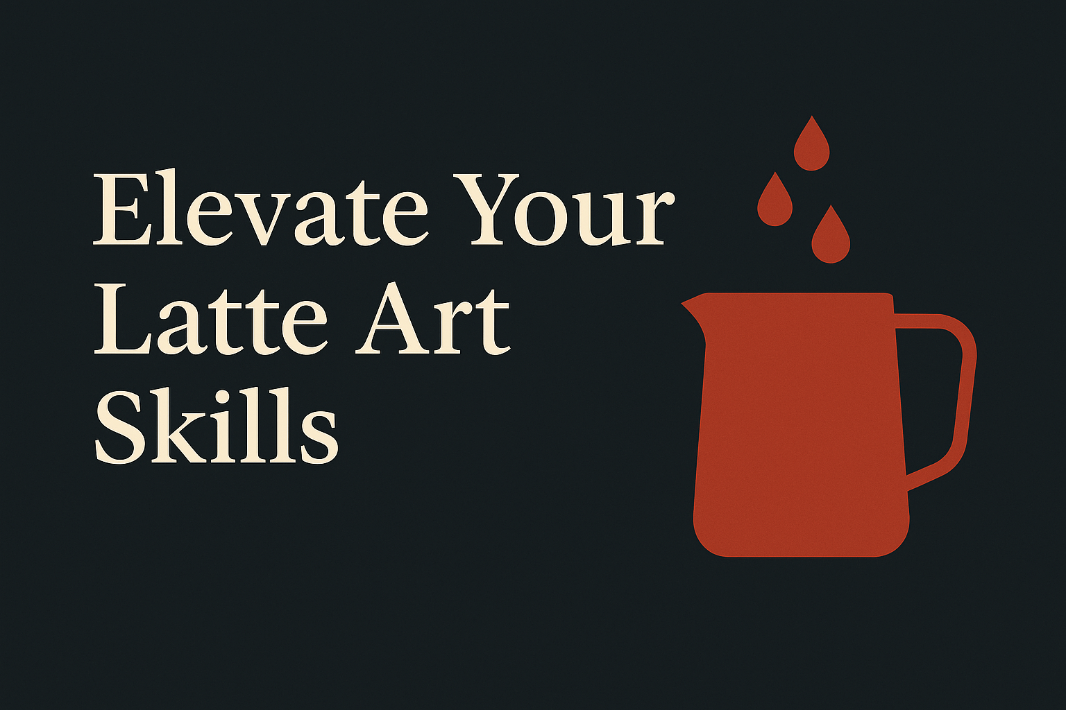 Dark charcoal background with cream text, orange milk droplets and pitcher icon.