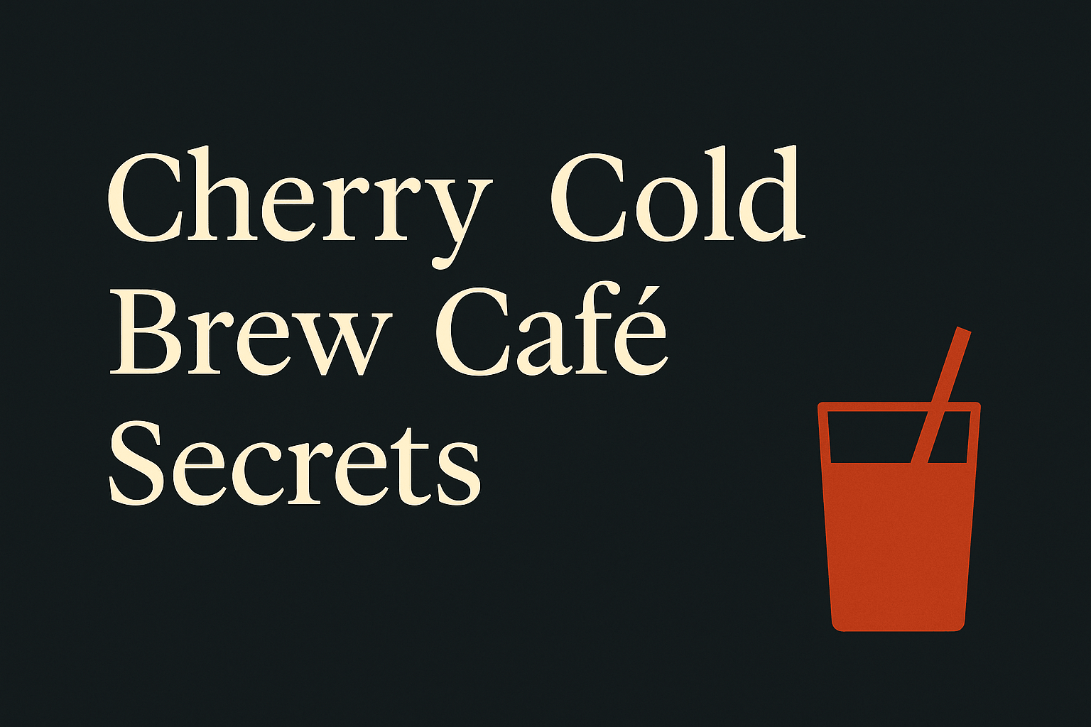 Dark background with cream text and orange drink silhouette.