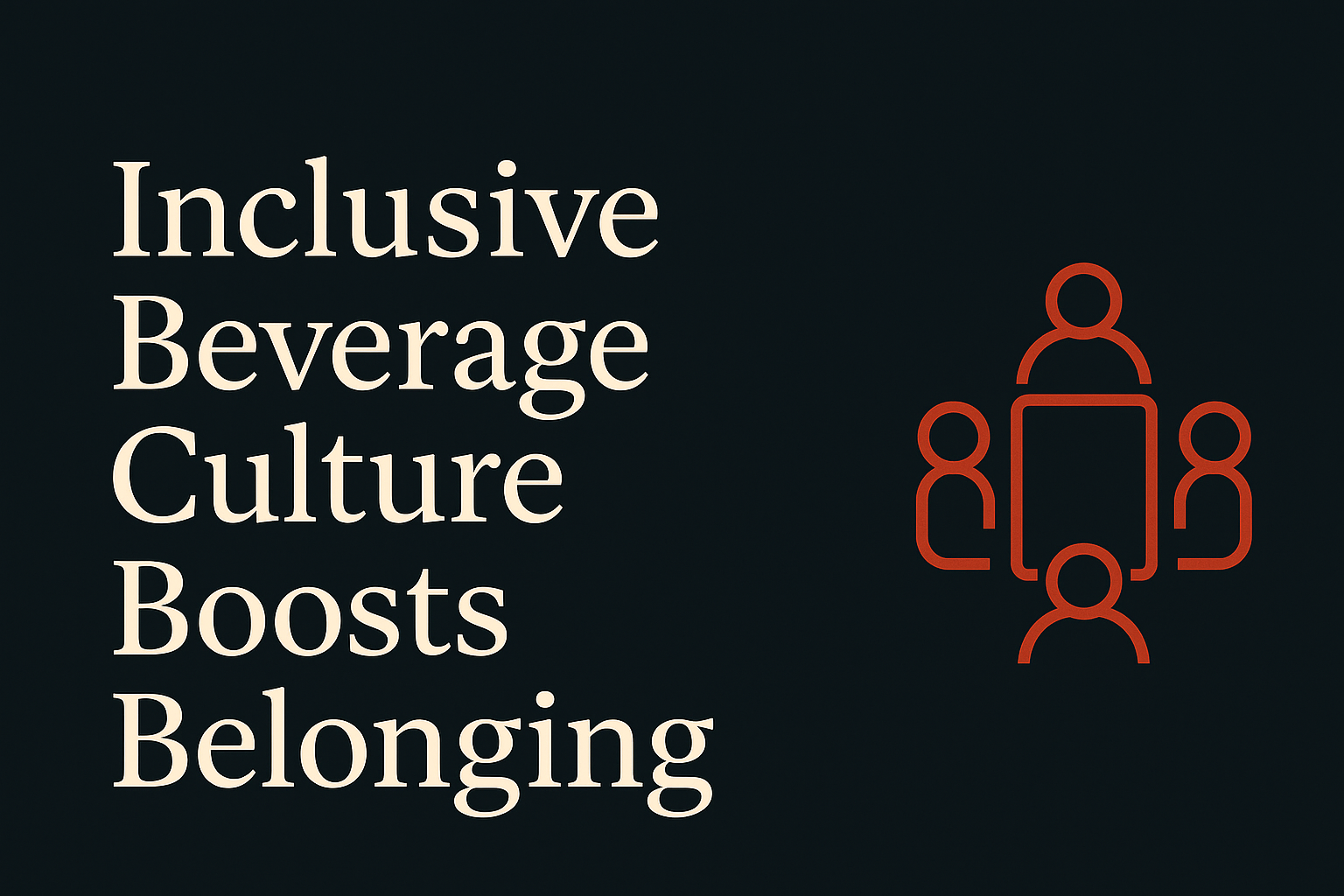 Dark background with cream text and orange meeting icon for workplace culture.