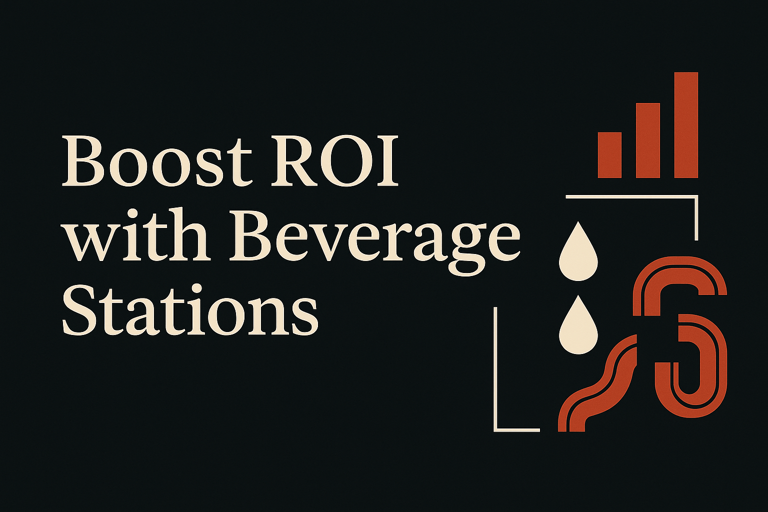 Dark background with cream text, orange progress indicators, and droplet graphic symbols.