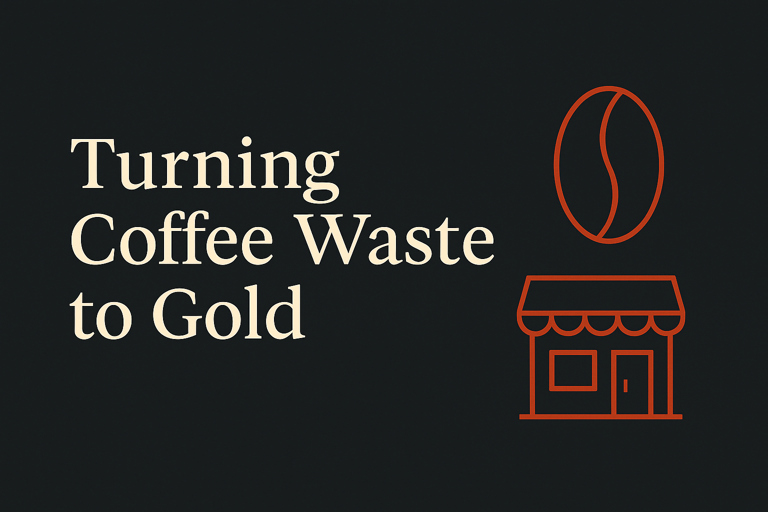Melbourne cafe icon on dark background with concise text, featuring coffee bean shape in orange.