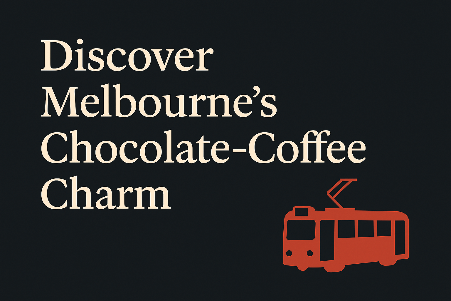 Dark background with cream text and orange tram silhouette representing Melbourne.