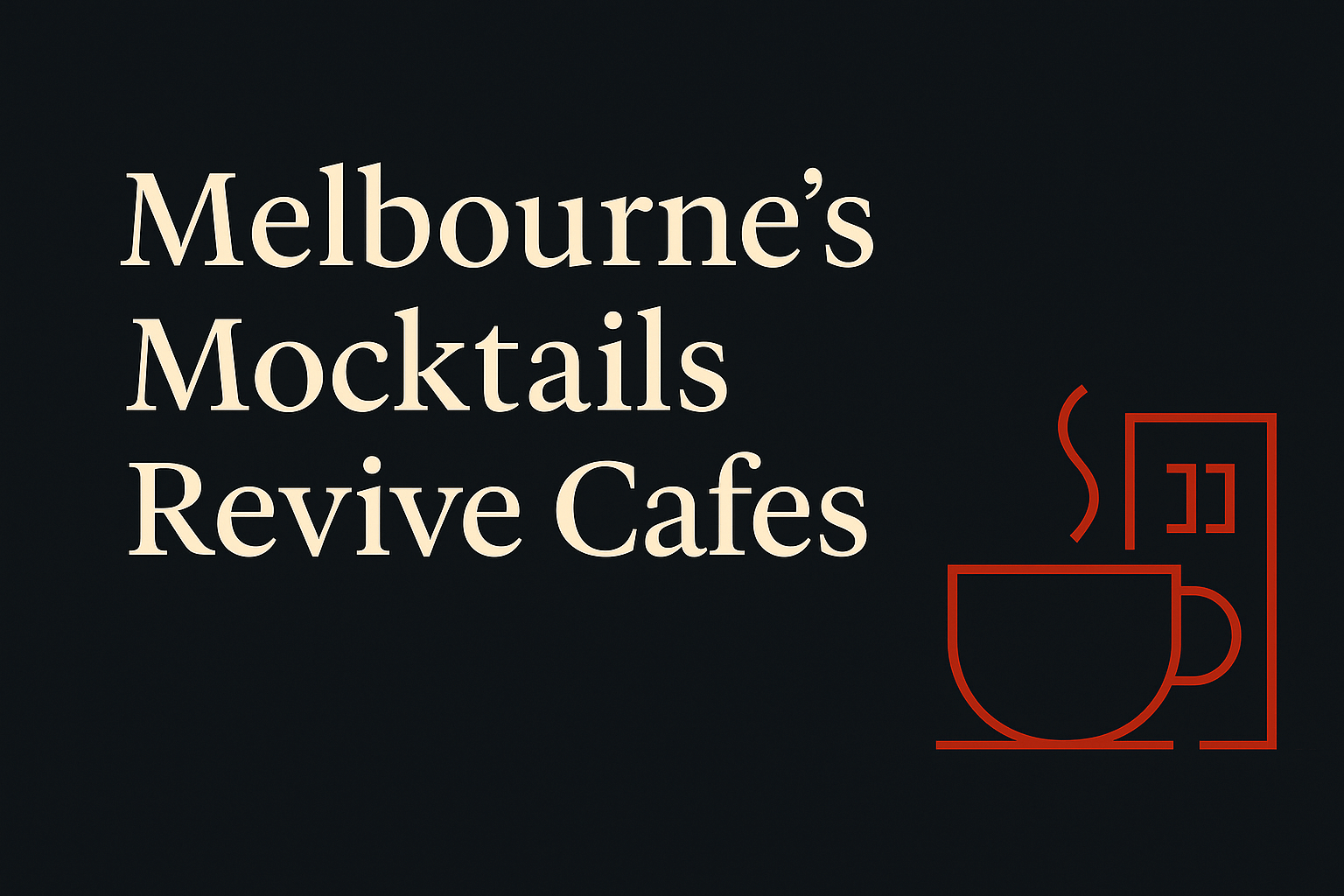Dark background with cream text, coffee cup, and laneway icon in orange.