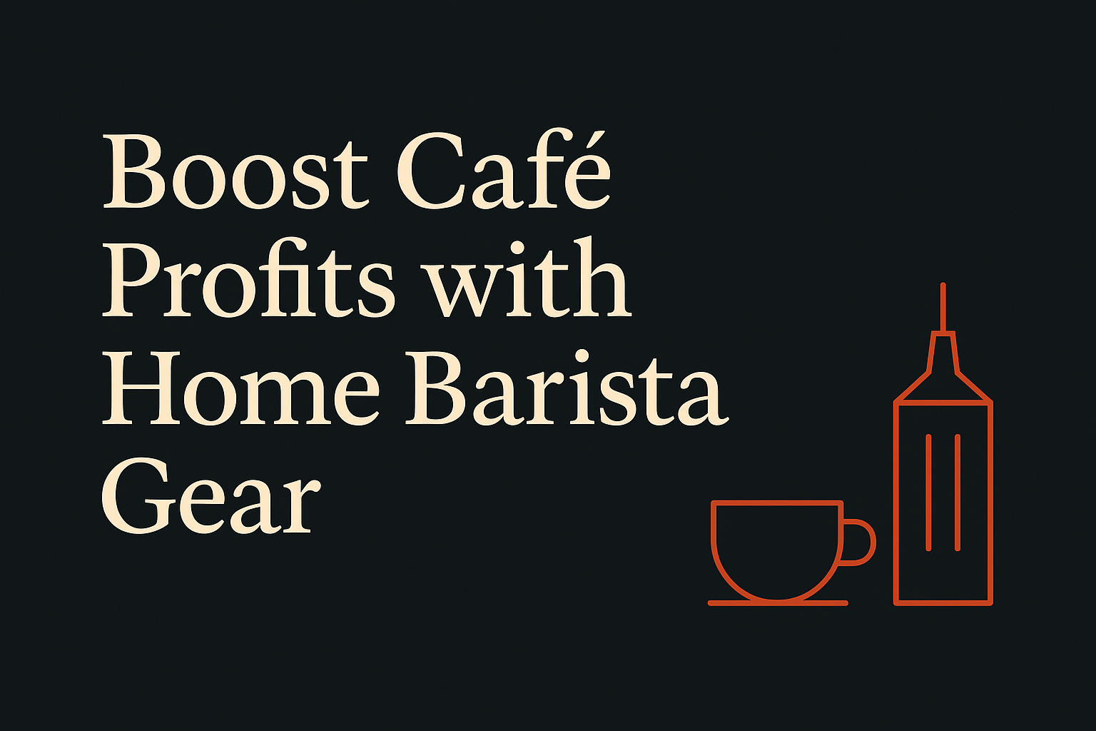 Dark background with cream text, coffee cup and Melbourne building icons in orange.