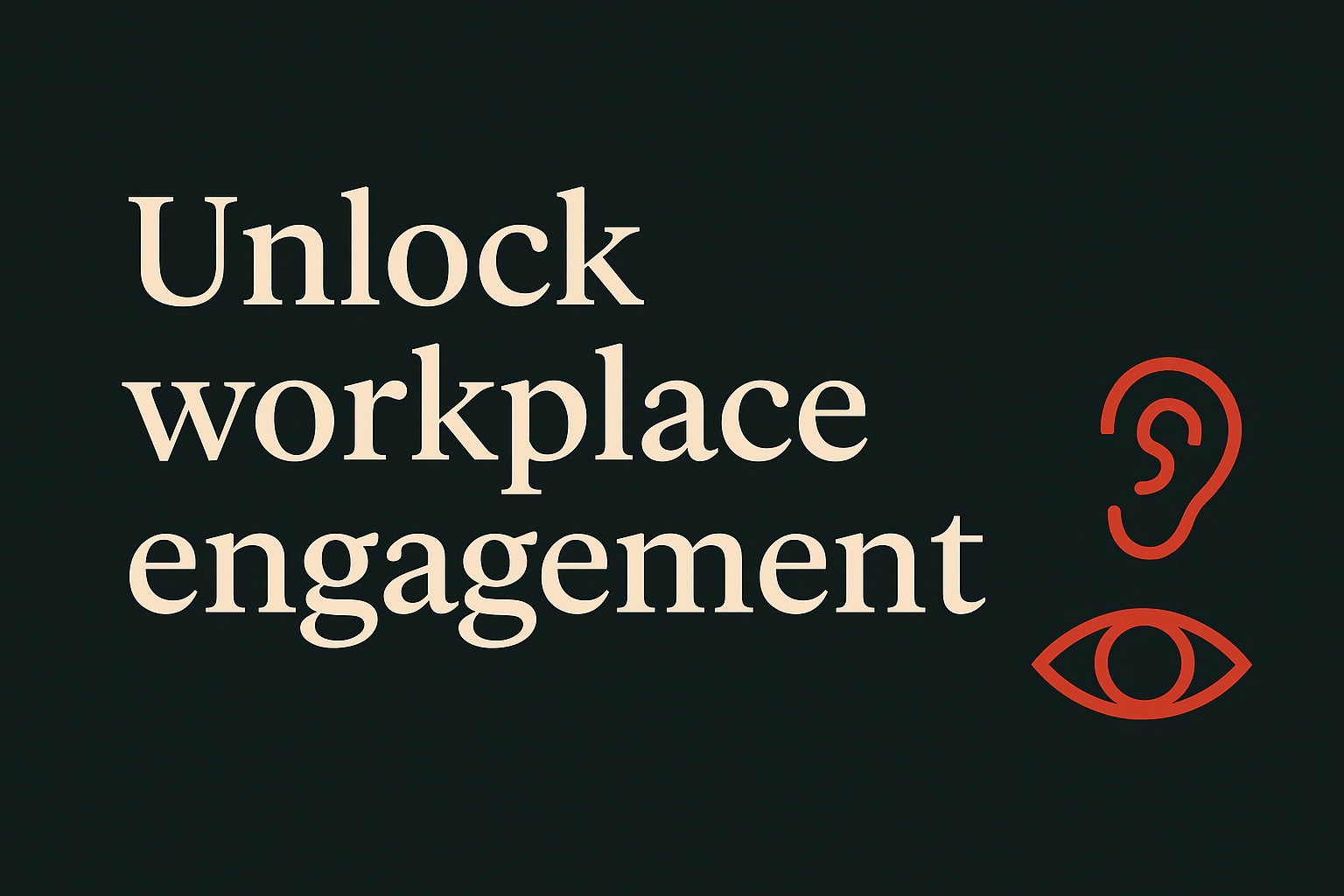 Image with text 'Unlock Workplace Engagement' and geometric icons on dark background.