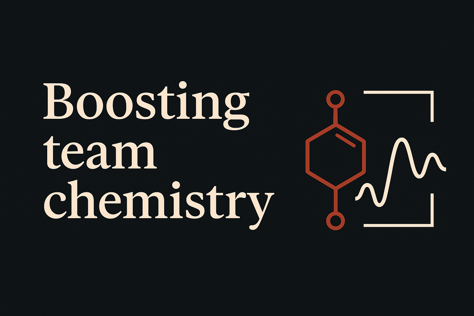 Dark background with cream text, orange dopamine-shaped accents illustrating neurochemical theme in event design.