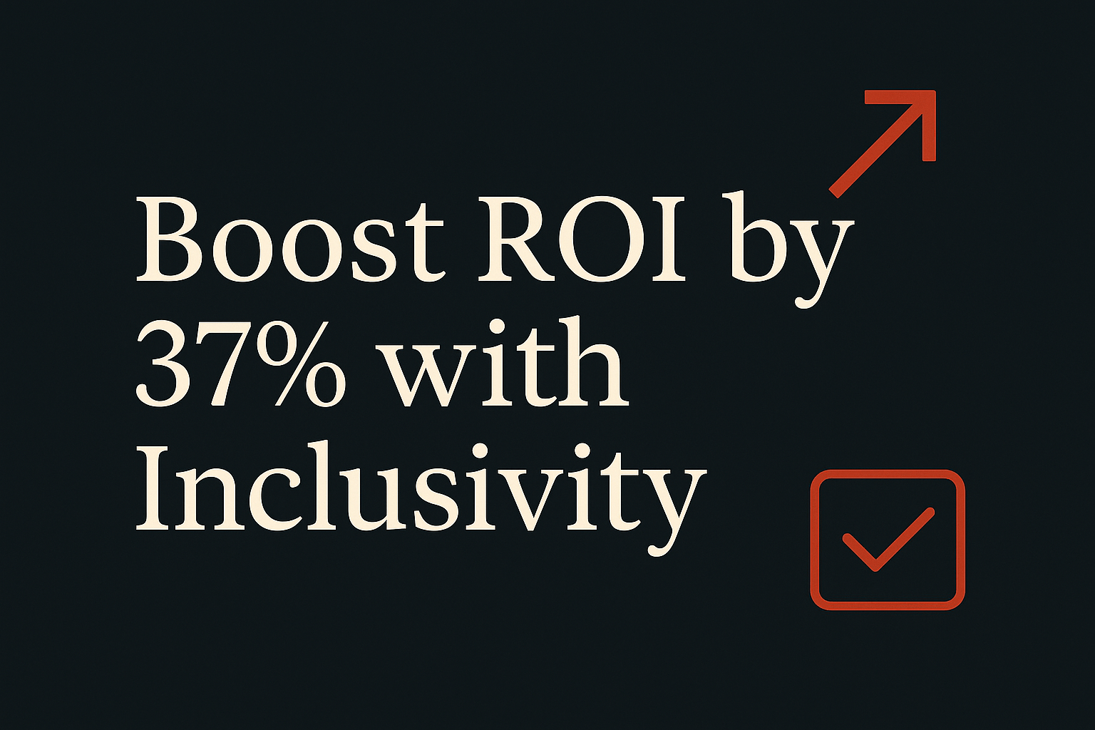Dark background with cream text, orange trend arrow, and checklist symbol.