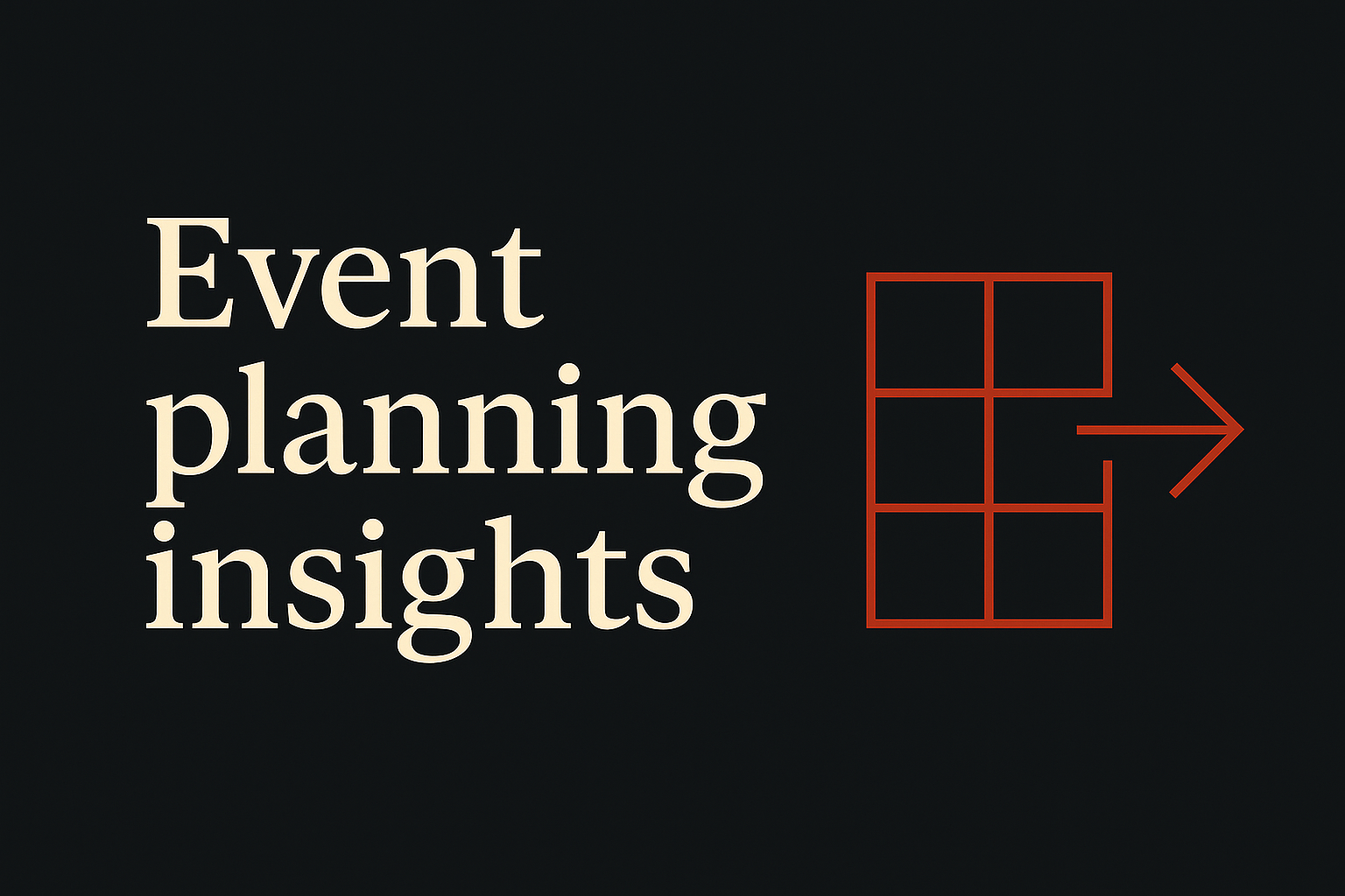 Dark background with cream text, timeline arrow symbol in orange accent.