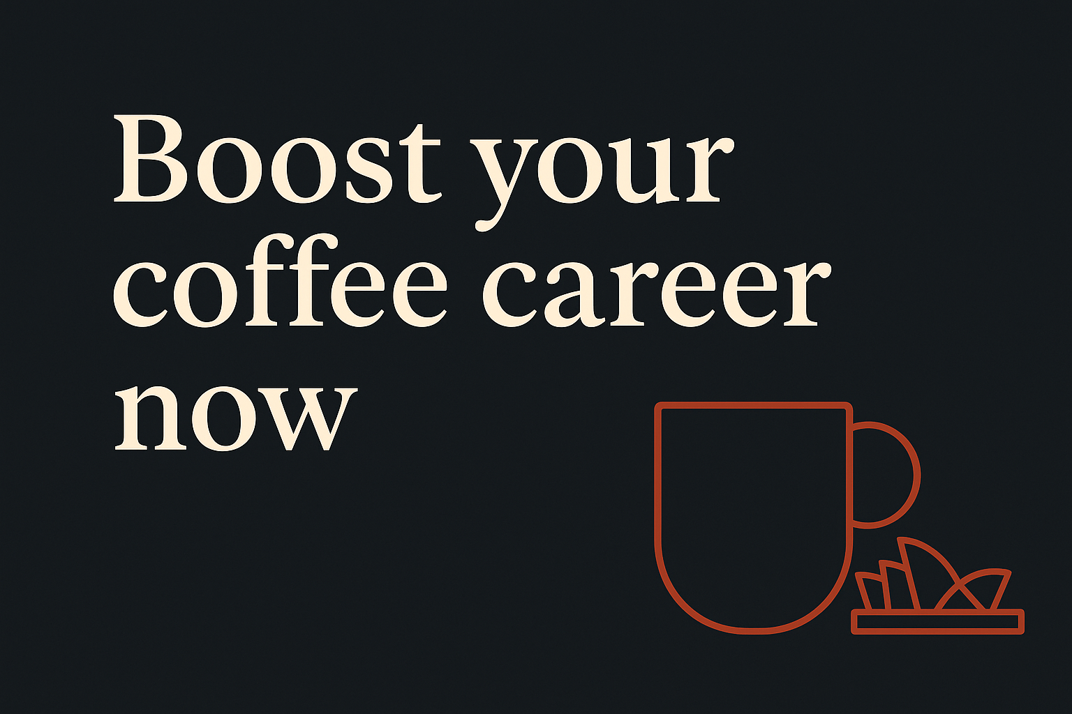 Dark background, cream text, with orange coffee cup and Sydney skyline icons.