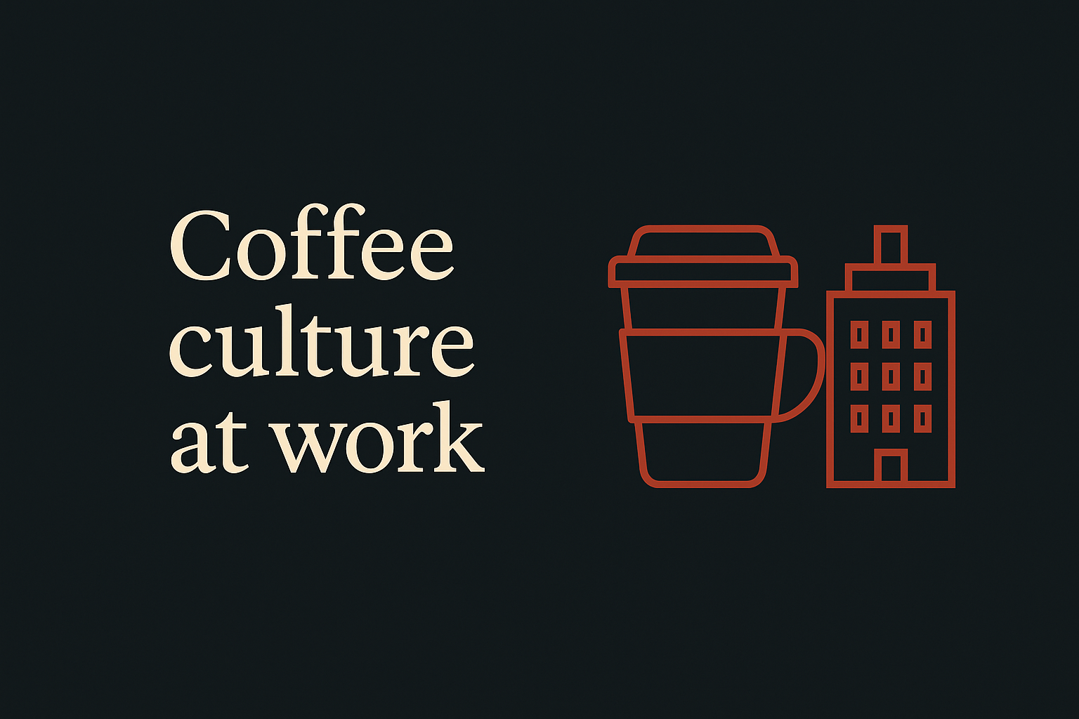 Dark background with cream text and orange Sydney coffee cup, clear and minimal design.