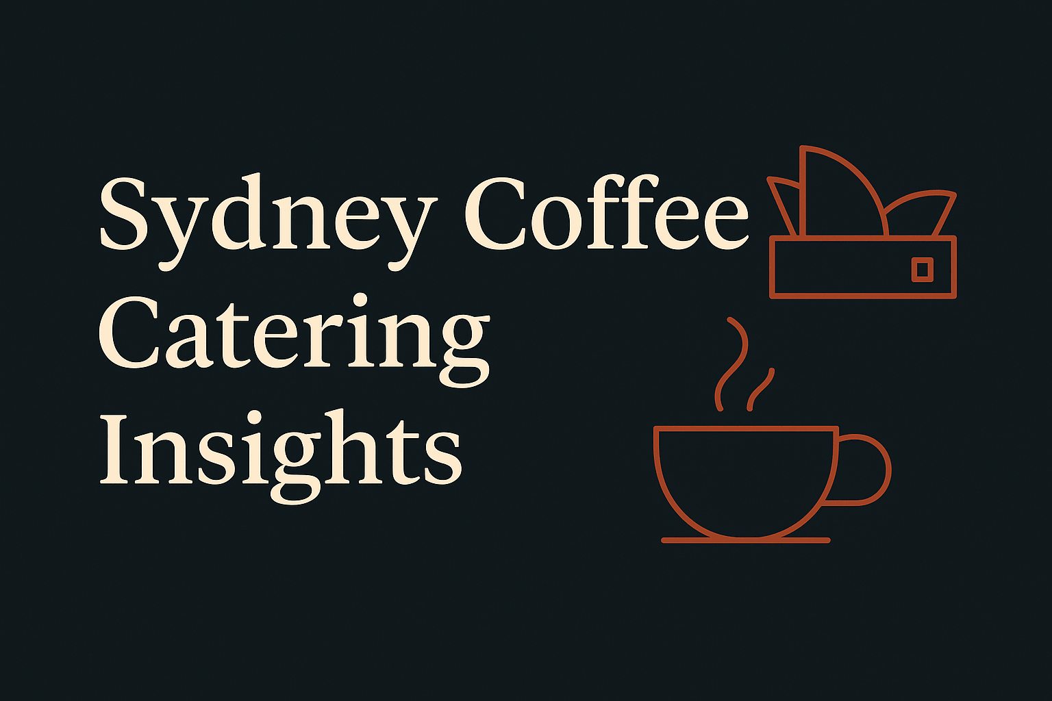 Dark background with cream text and orange Sydney coffee-themed icons