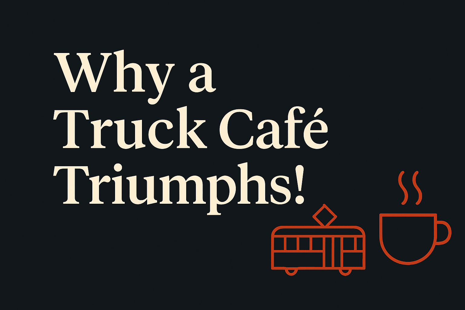 Dark background with cream text, orange tram and cup icons, Melbourne focus.