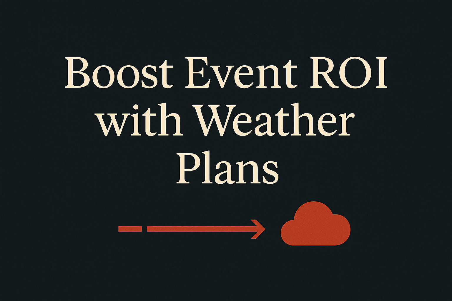 Dark background with cream text, orange timeline arrow and cloud icon.