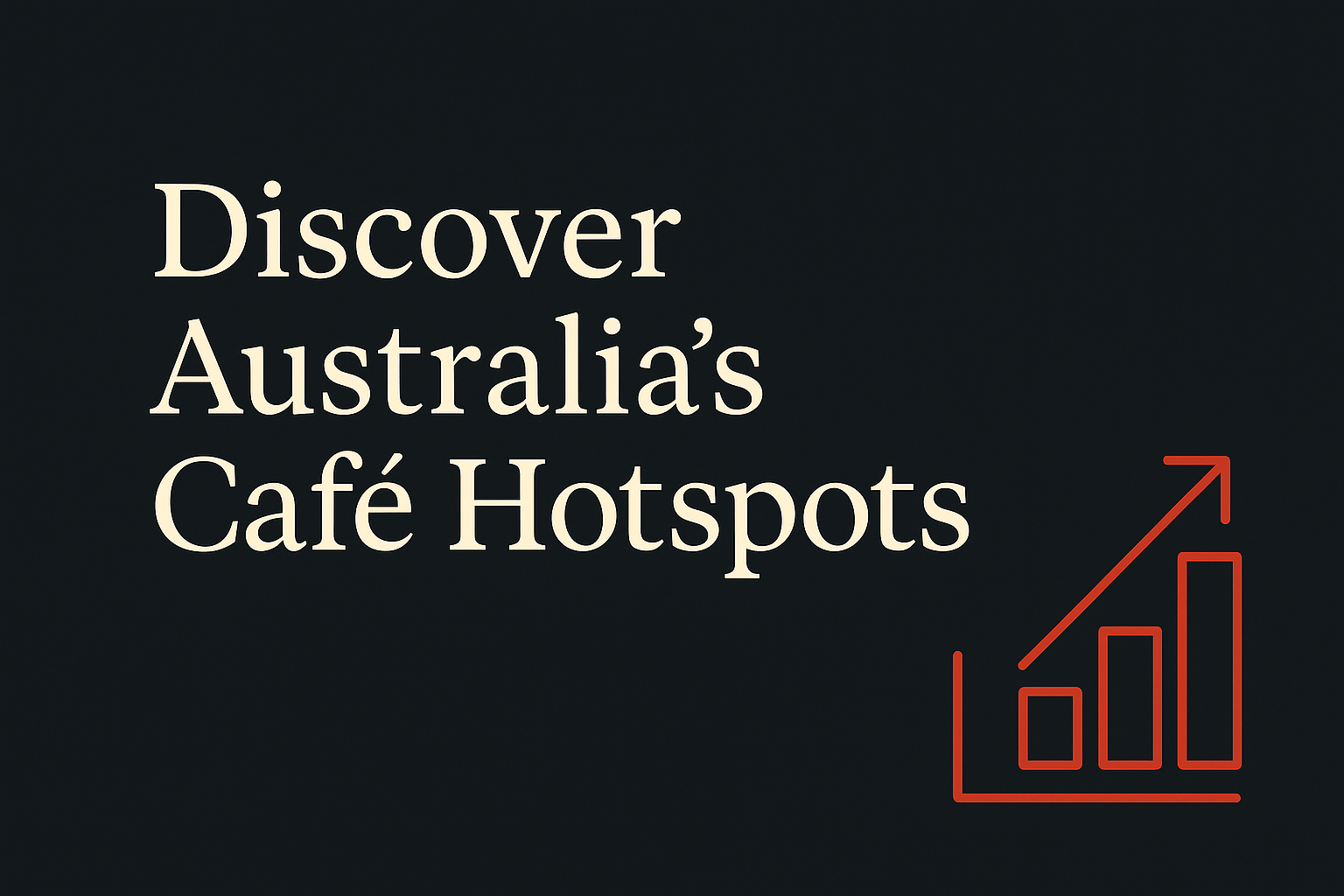 Dark charcoal background with cream text and an orange geometric graph icon.