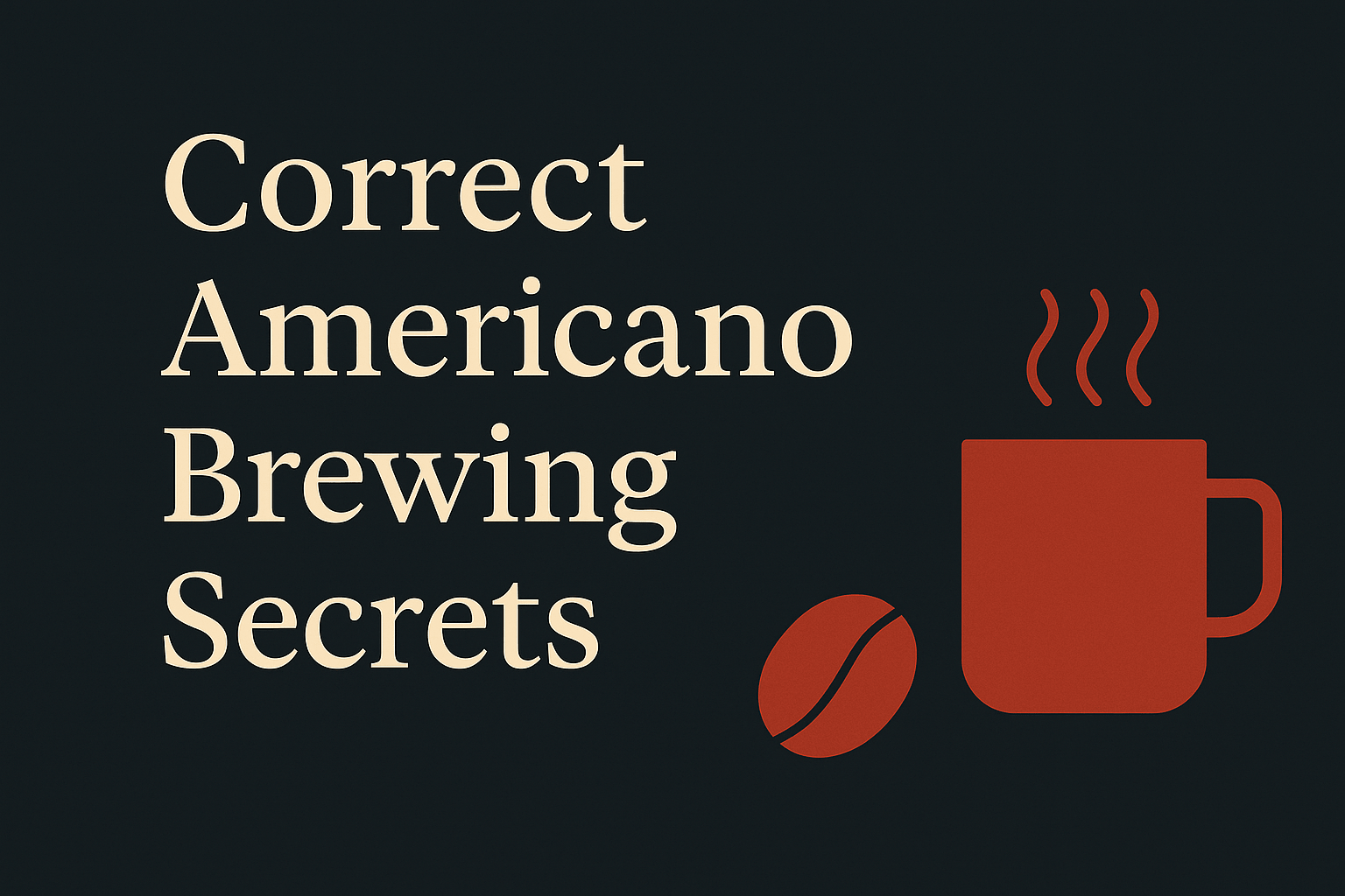 Dark background with cream text, orange coffee cup and bean graphics.