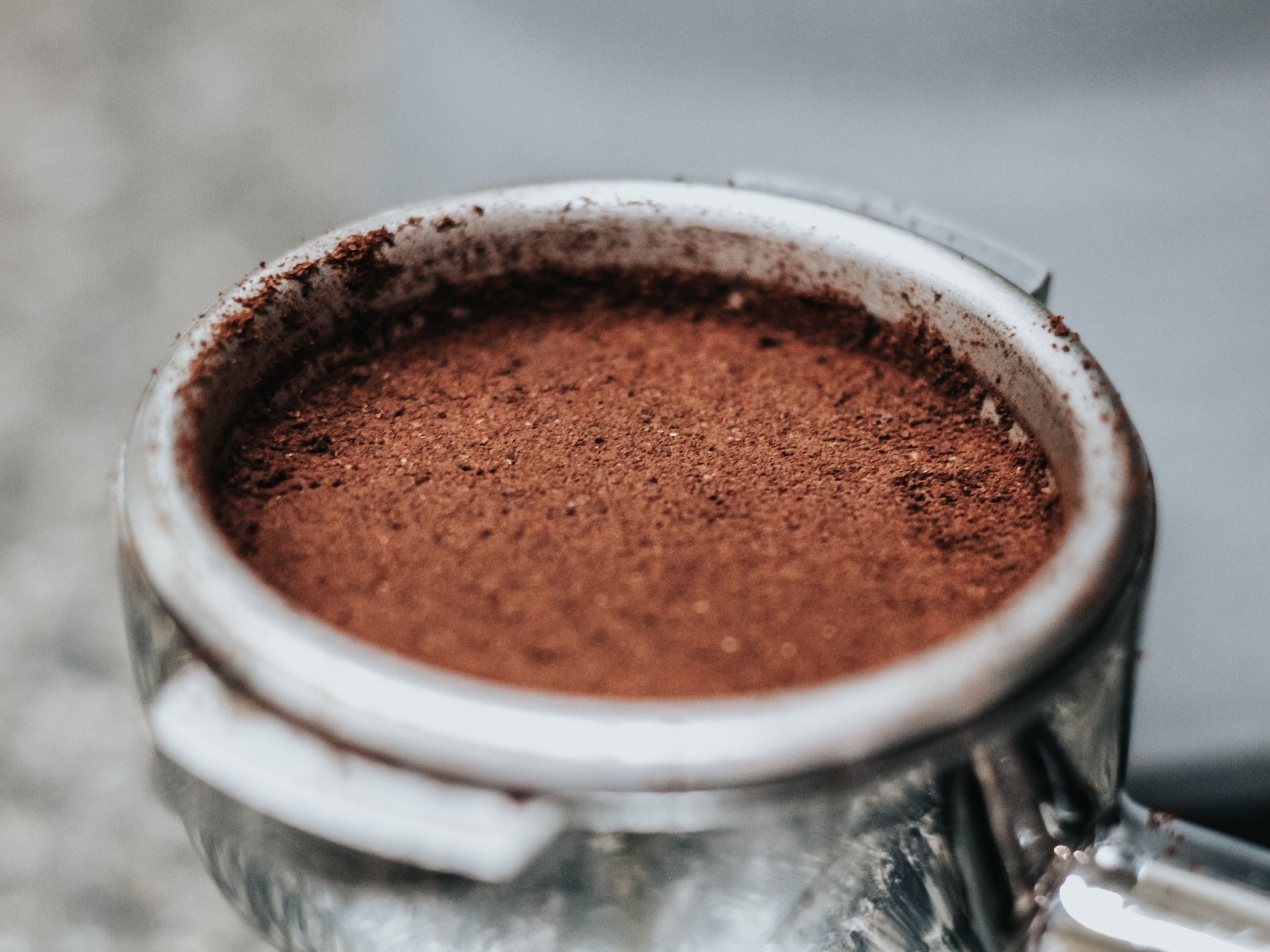 Coffee puck in portafilter