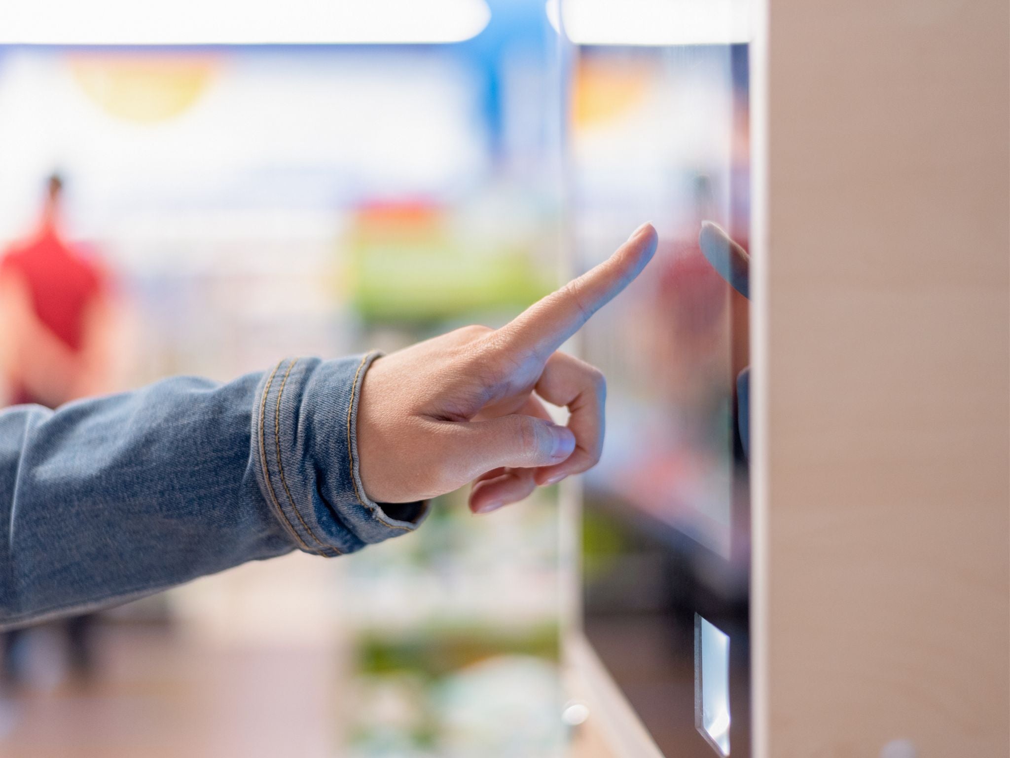 Large interactive touch screen at event