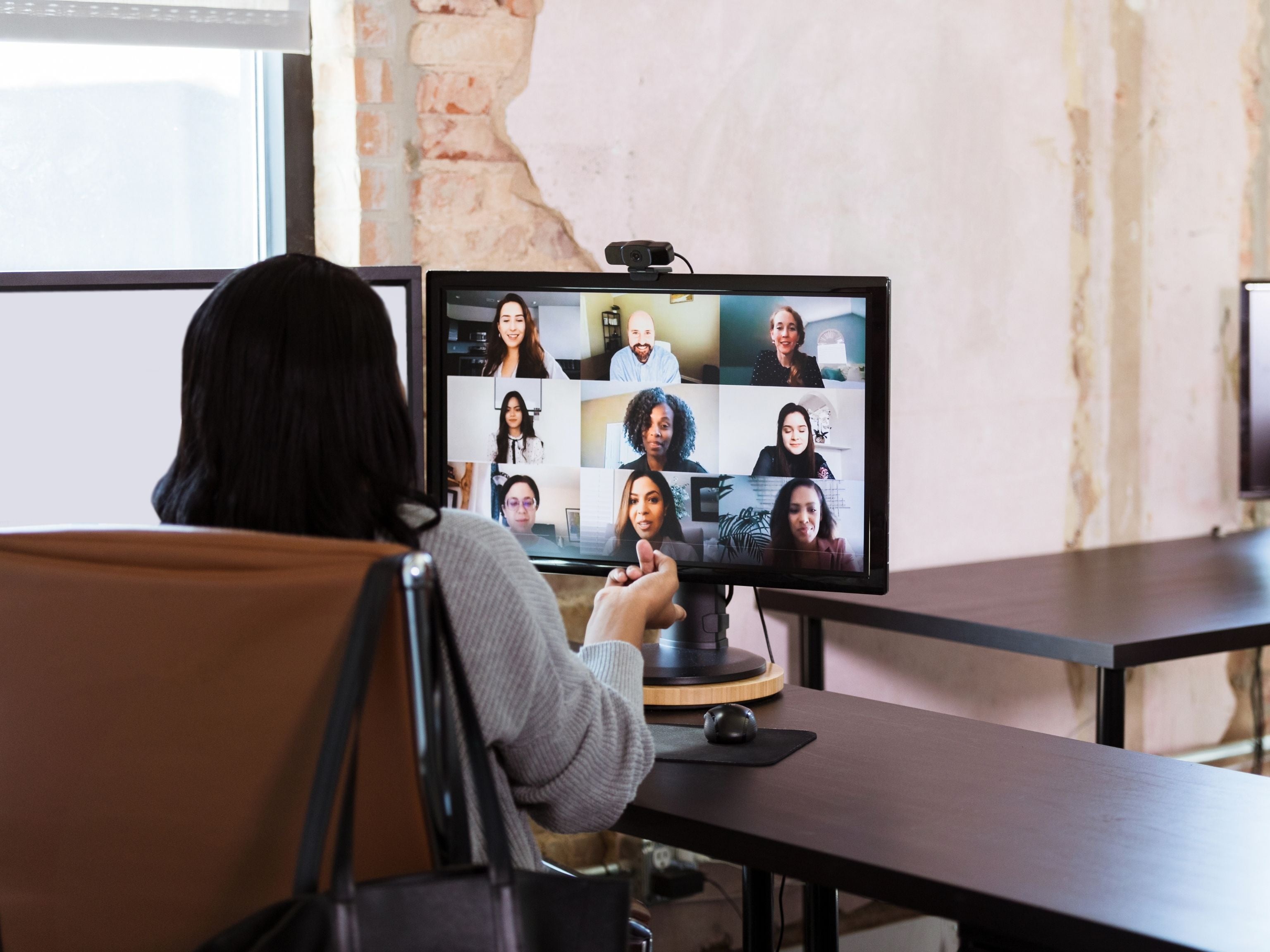 Virtual meeting with team