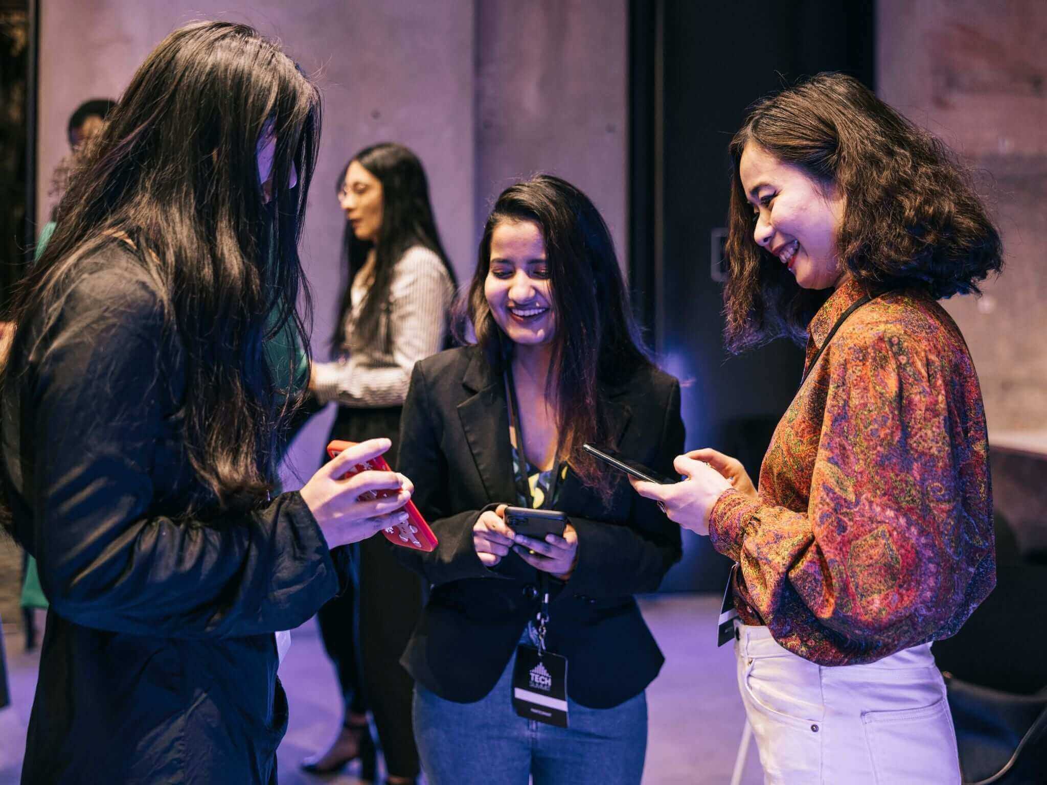 Women sharing experience at event