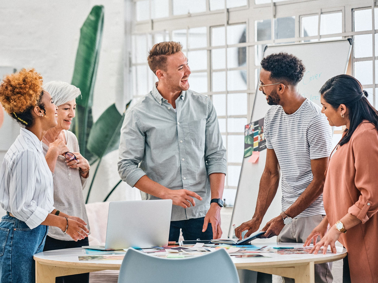 Workplace employees in meeting