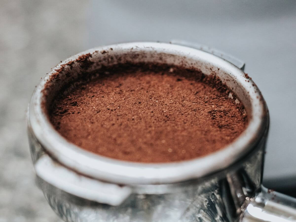 Coffee puck inside of portafilter