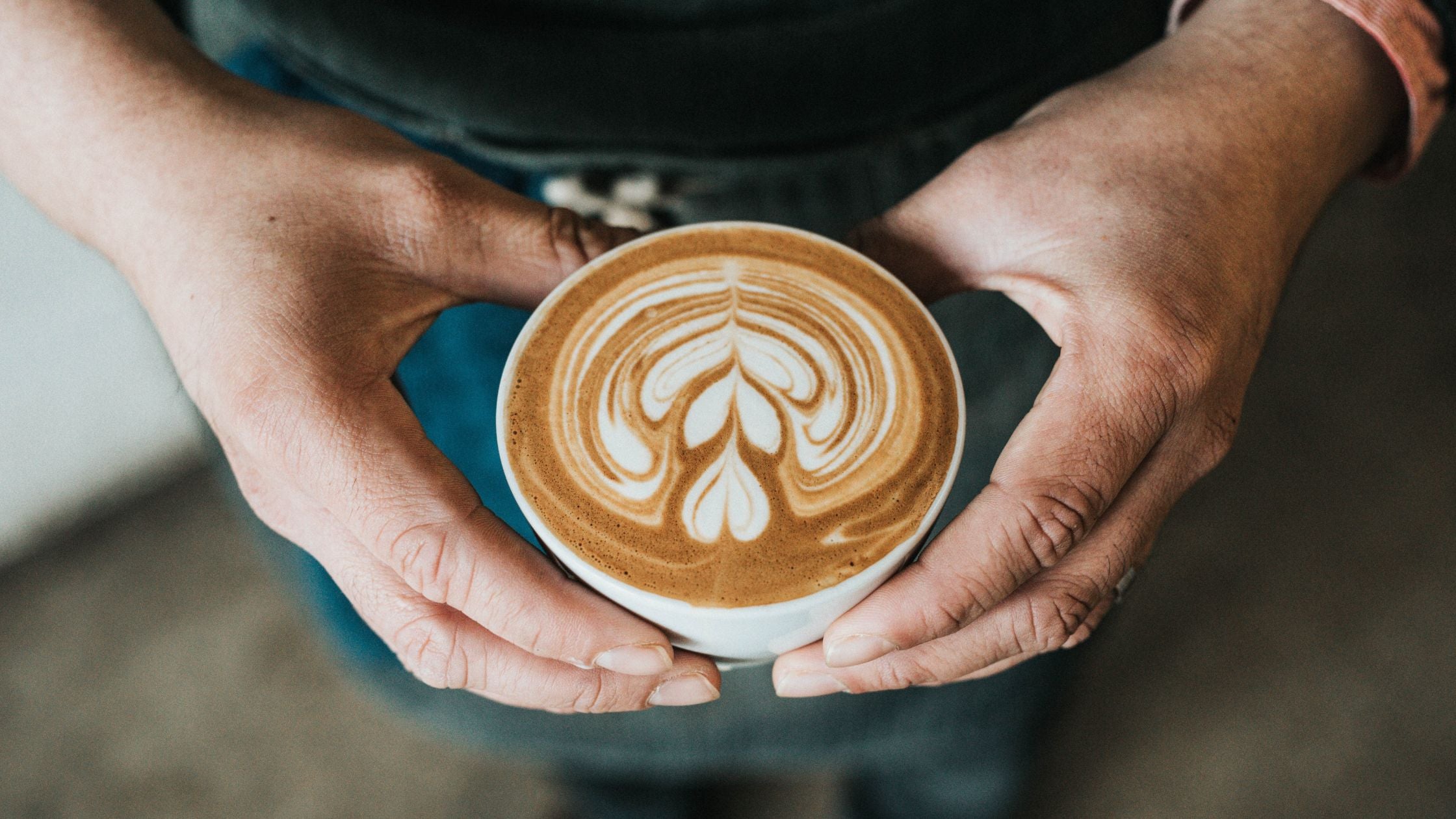 Coffee latte art in flat white