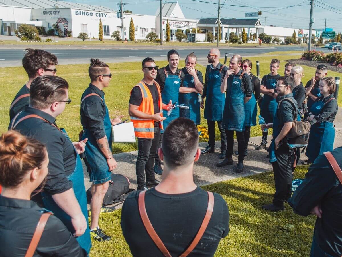 Barista team briefing at Toyota major event