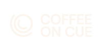 Coffee on Cue white logo rectangle