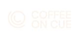 Coffee on Cue white logo rectangle