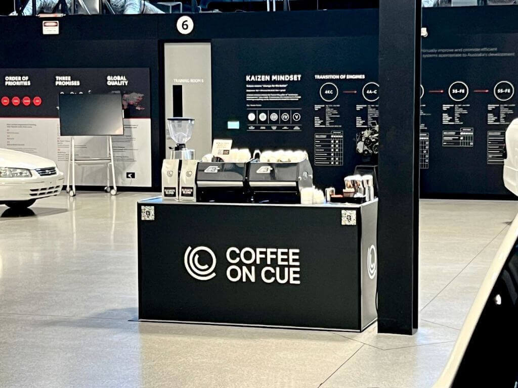 Coffee on cue cart at toyota site