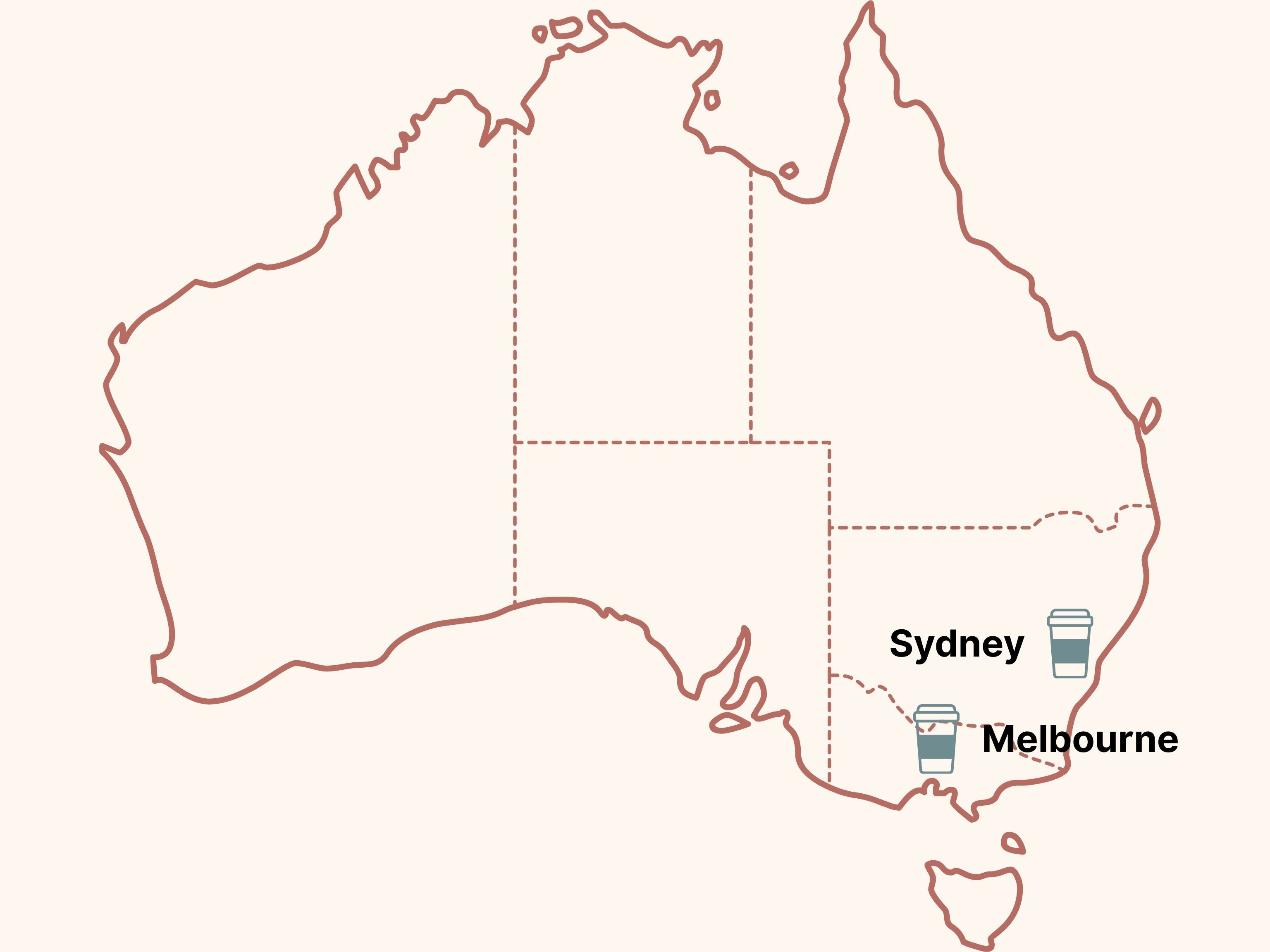Service areas and coverage map