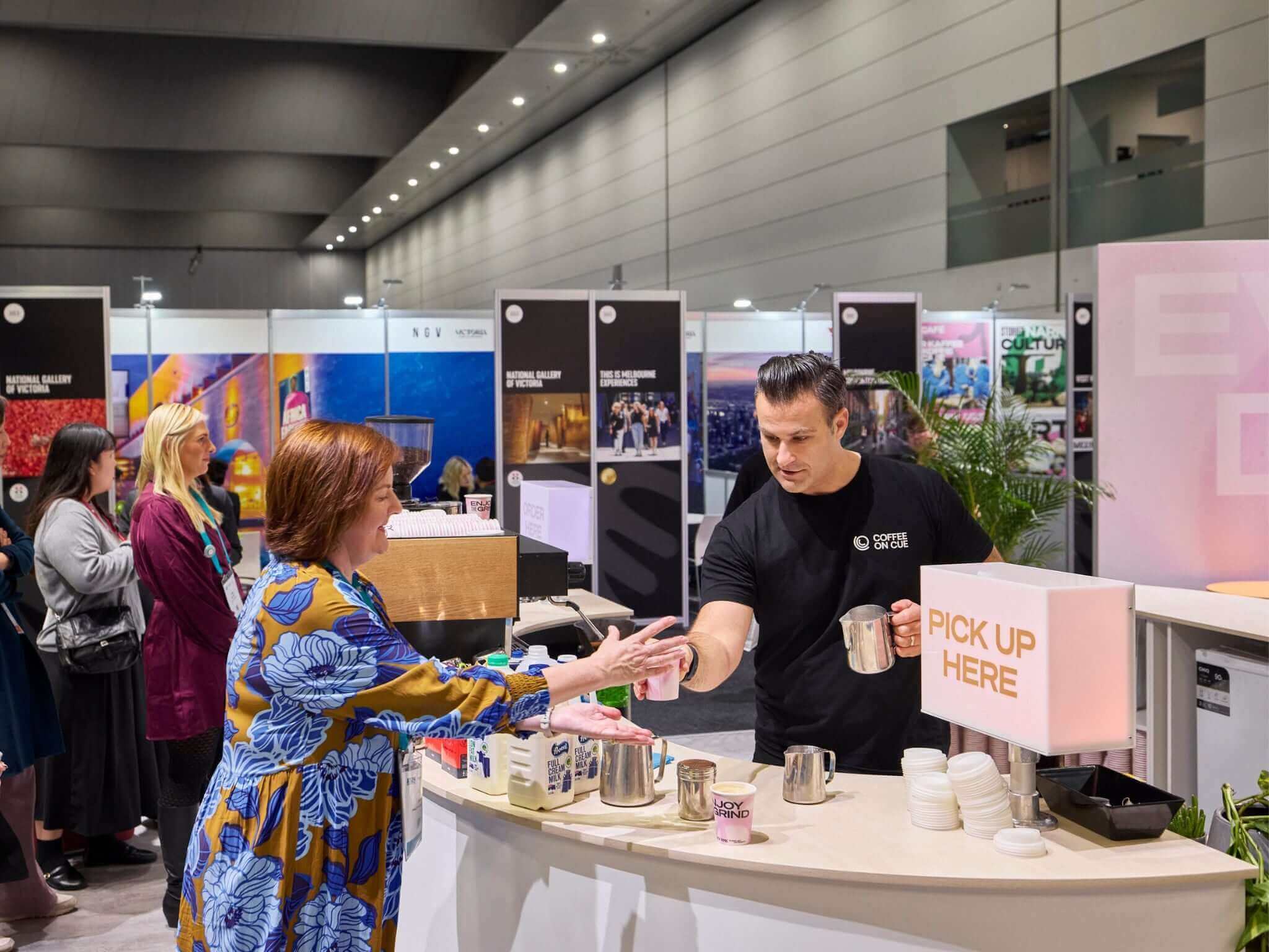 Tradeshow barista on stand