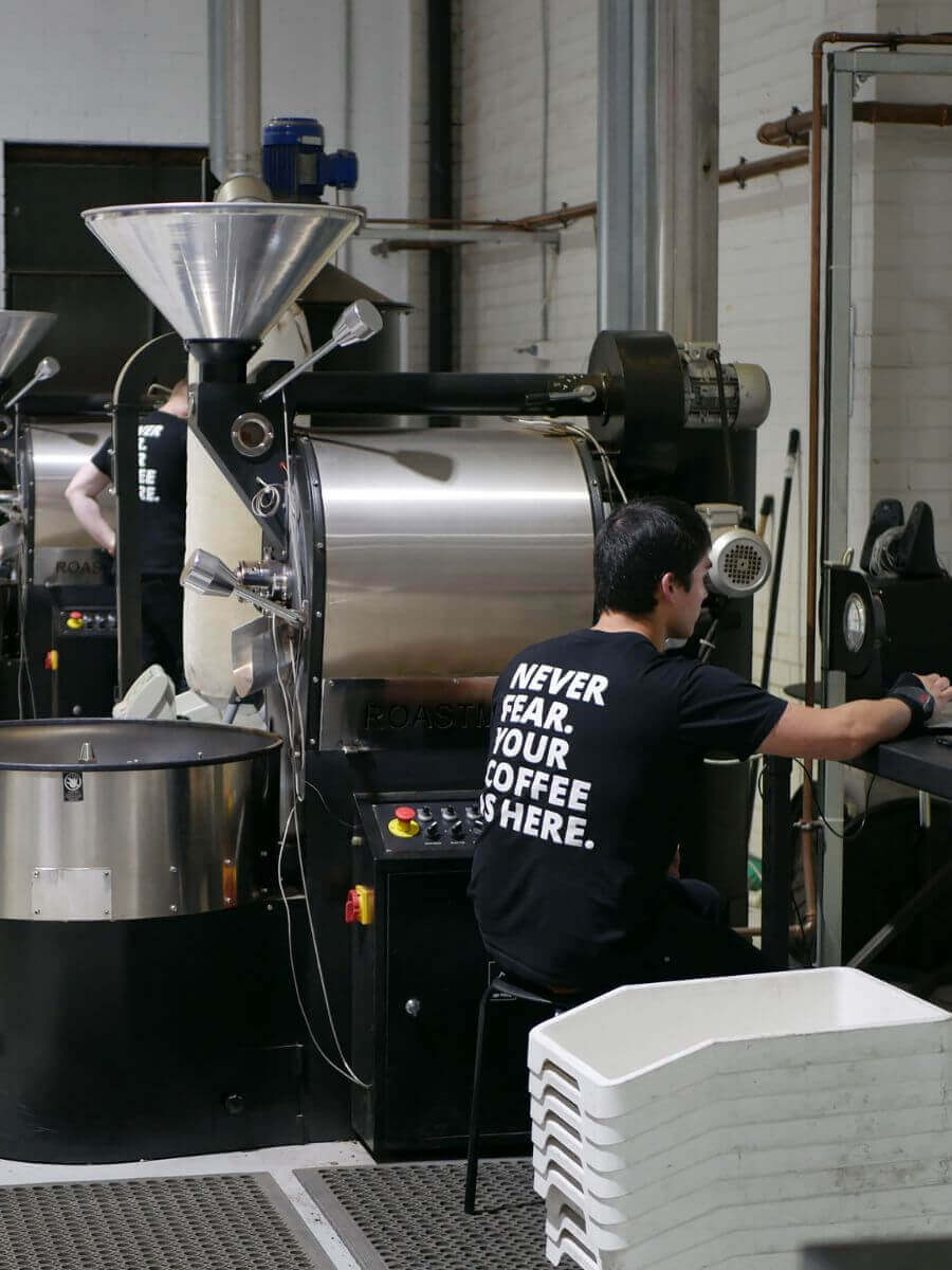 Coffee on Cue head roaster roasting coffee in Melbourne