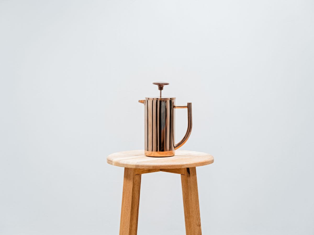 Coffee plunger on stool