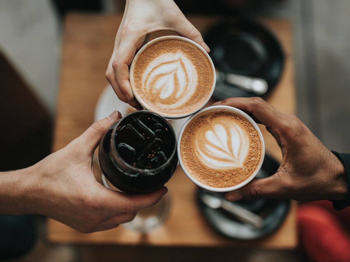 Three different coffee drinks