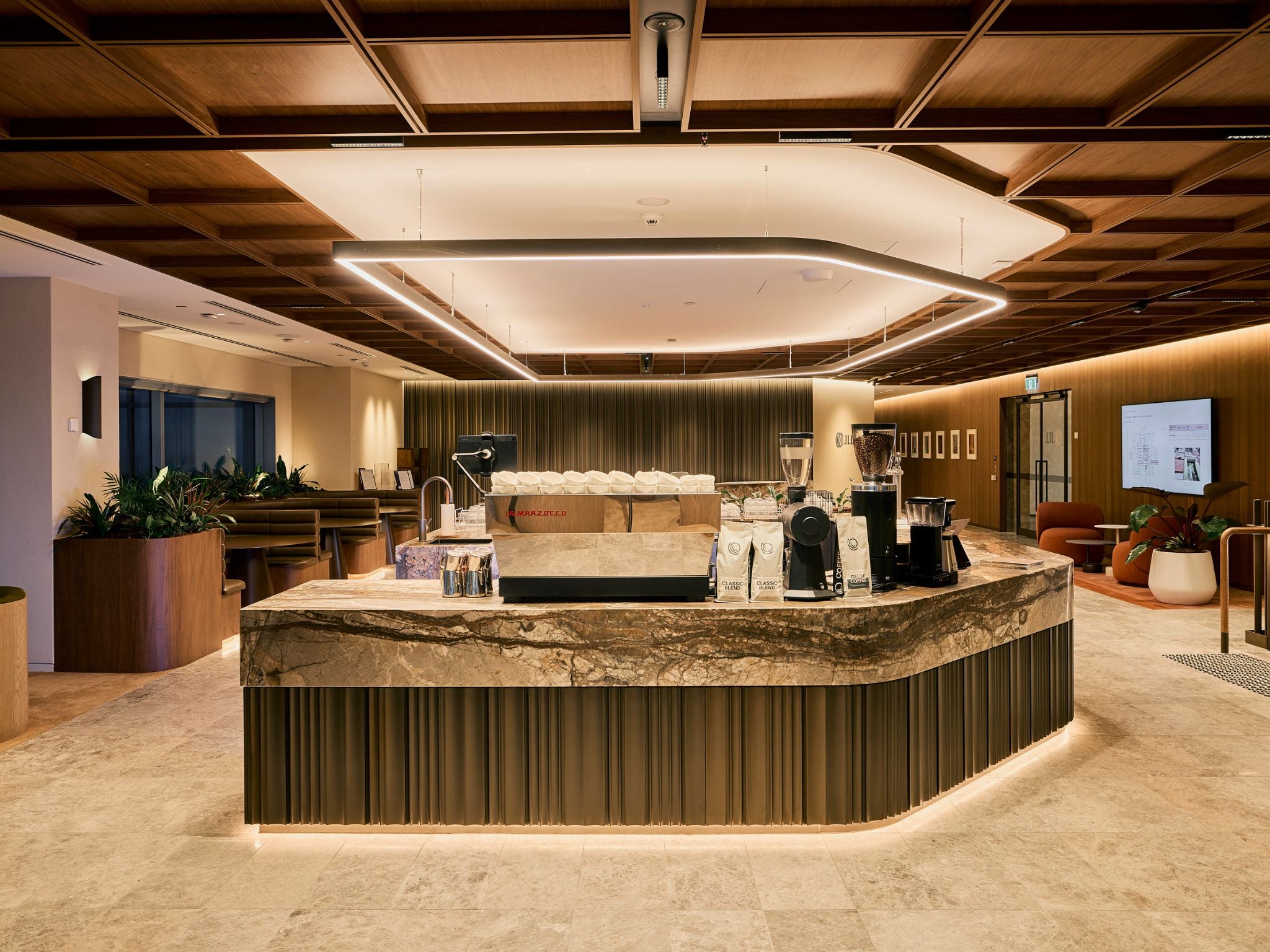 Custom coffee bar in the workplace